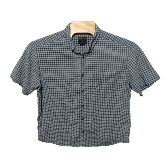 Woolrich Men's Blue Check Short Sleeve XL Button Down Shirt - Picture 4 of 5